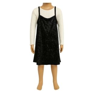 Thereabouts NWT Girl's 6/6X 2 Piece‎ Black Velvet Jumper with Beige Top